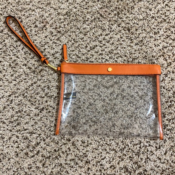 🧡NWOT Kate Landry clear game day wristlet🧡 10 x 7 in. - Picture 1 of 10